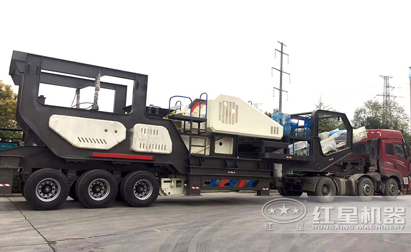 小型車載式鵝卵石破碎機(jī)，輪胎顎破機(jī)