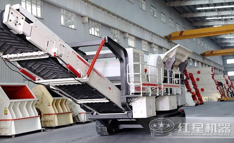 小型車載式鵝卵石破碎機(jī)，履帶液壓驅(qū)動(dòng)